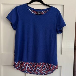 Gap Blue Short-Sleeve Mixed-Media Tee.  Women’s Size Medium.